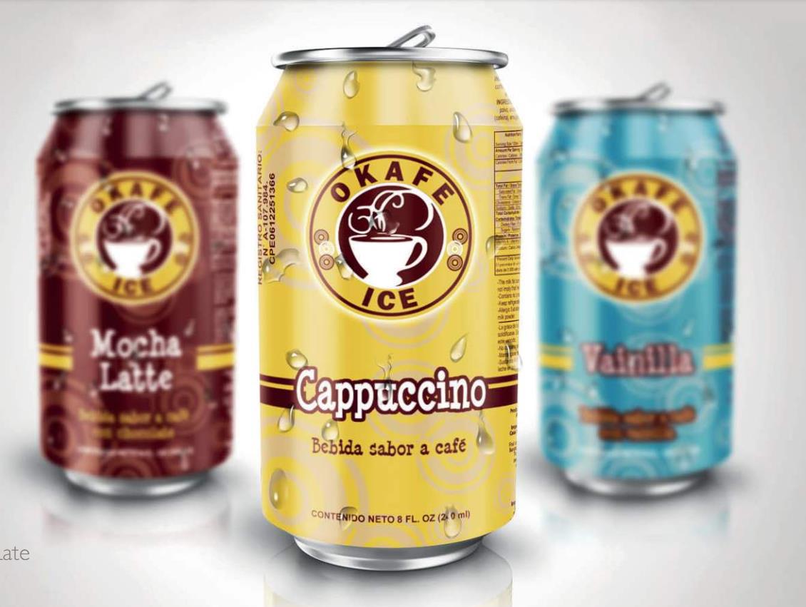 OKA OKAFE bebidas energéticas diseño gráfico y packing
