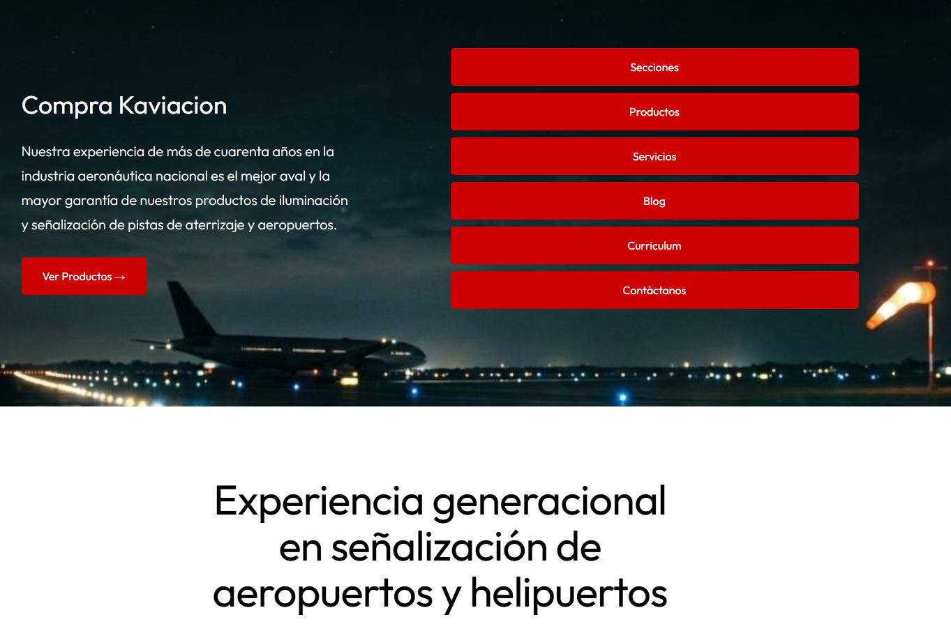 Sitio web WordPress y hospedaje para Kaviacion